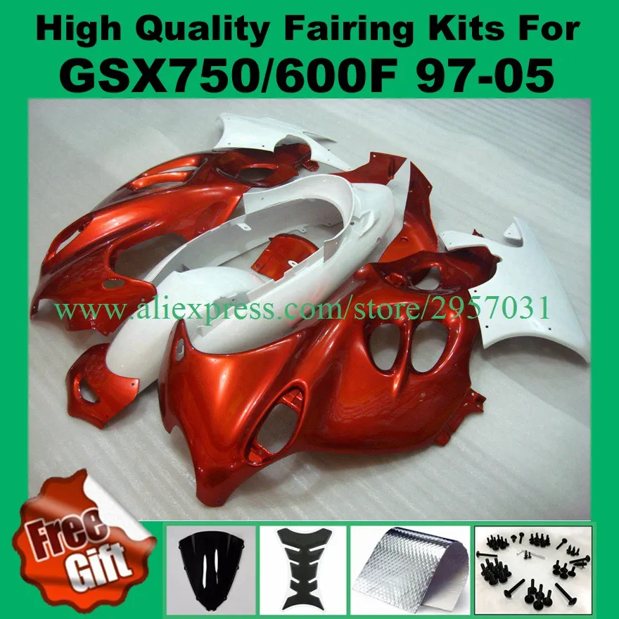 

Fairings for SUZUKI GSX600/750F katana 97 98 99 00 01 02 03 04 05 GSX 600F 750F 1997-2005 fairing kit ABS windscreen + screws