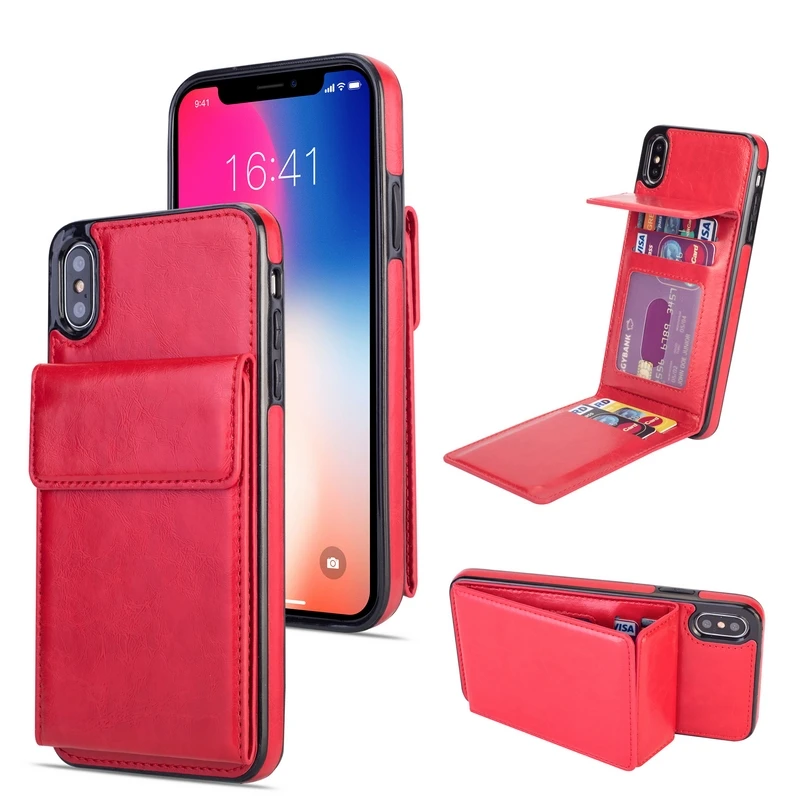 Ретро Кожаный чехол для iPhone XS Max XR X Вертикальный флип-чехол телефона 8 7 6 6s Plus 5S SE