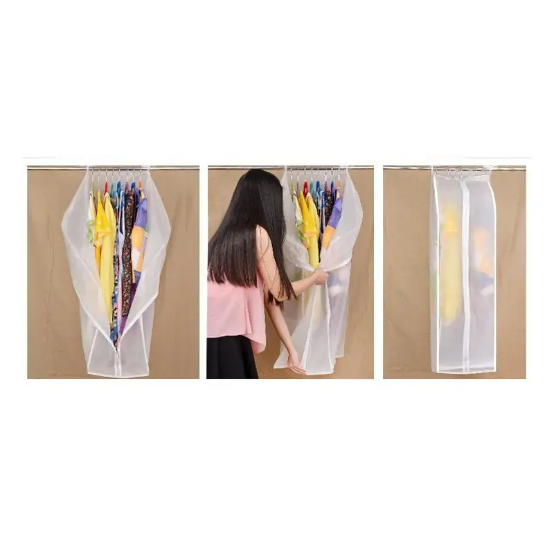 Transparent Storage Bags Clothes Protector Suit Coat Dust Cover Protector Clothes Storage Bag Family Home Hanging Organizer 1