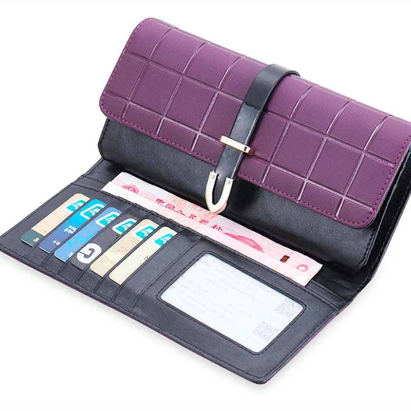 Leeshang кошелек женский натуральная кожа длинный кошельки бумажник женщин для