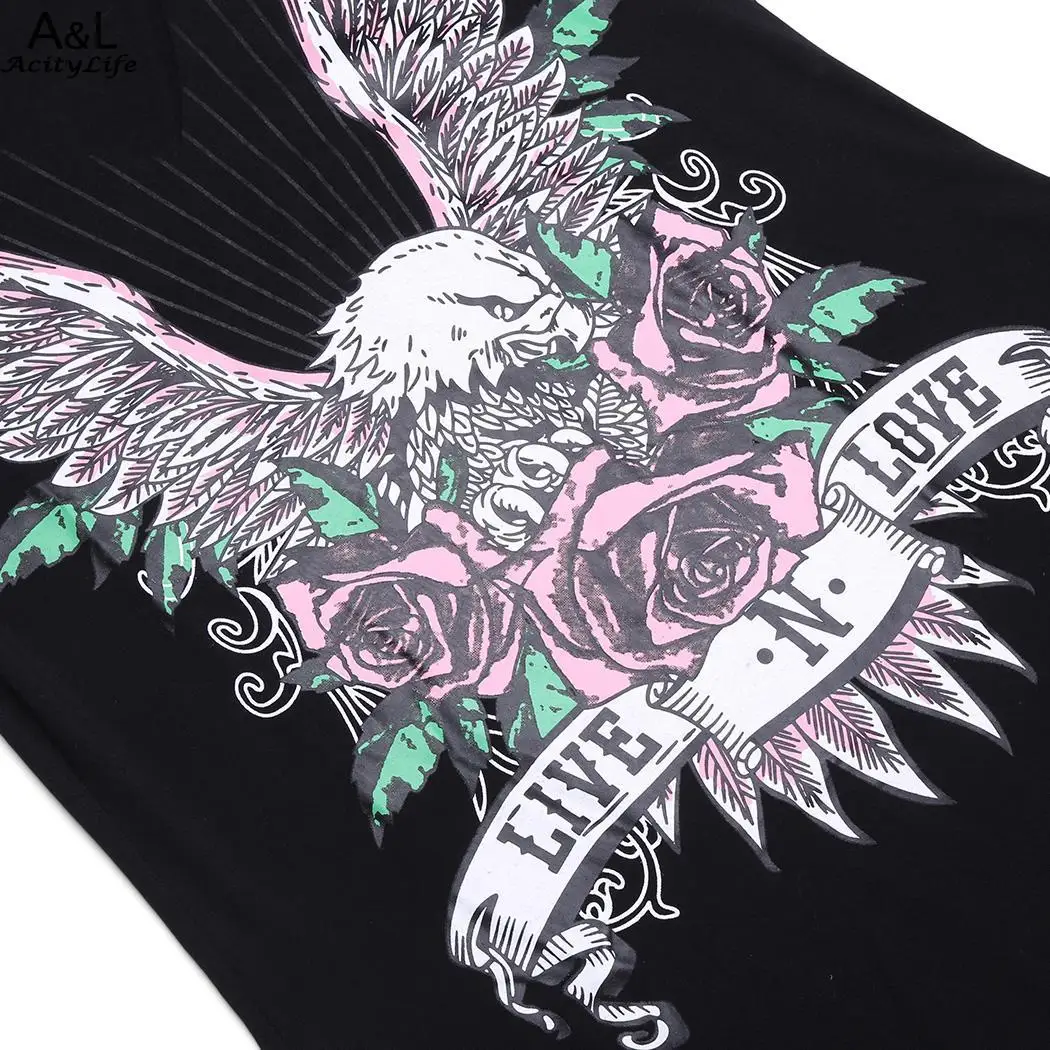 Пуловер Повседневное короткий рукав принт Choker Neck Для женщин тонкий Mini T Shirt