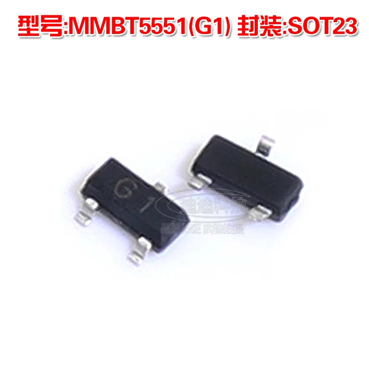 Новый MMBT5551 SOT-23 Шелковый экран G1 PNP транзистор большой мощности 2N5551 0.6A 180в |