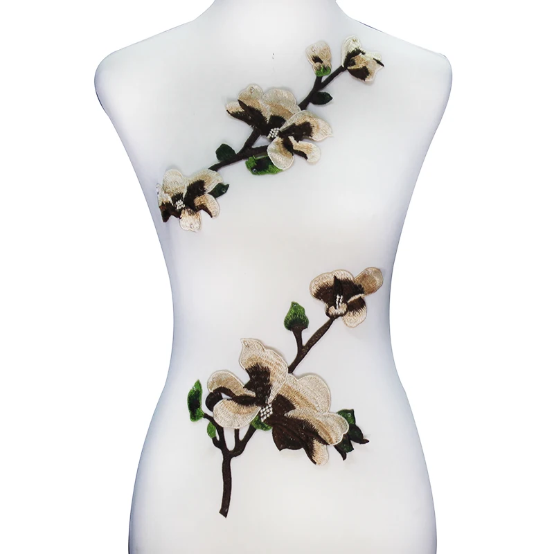 10 комплектов Цветочная кружевная вышитая аппликация кружевные мотивы тканевые