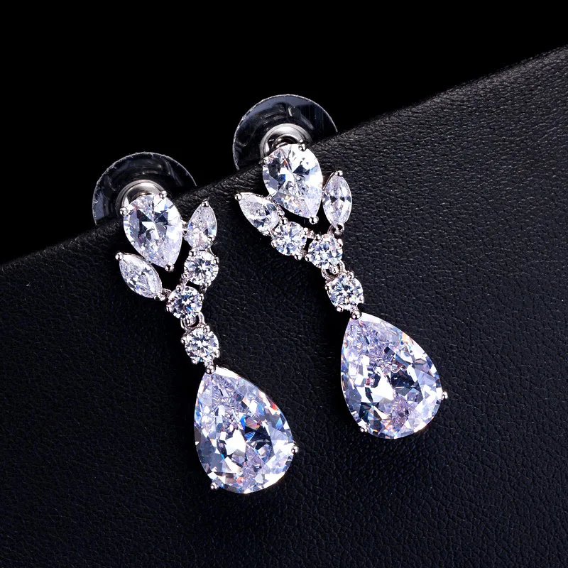 Новые модные серьги капельки в свадебном стиле AAA CZ для невесты свадьбы оптовая