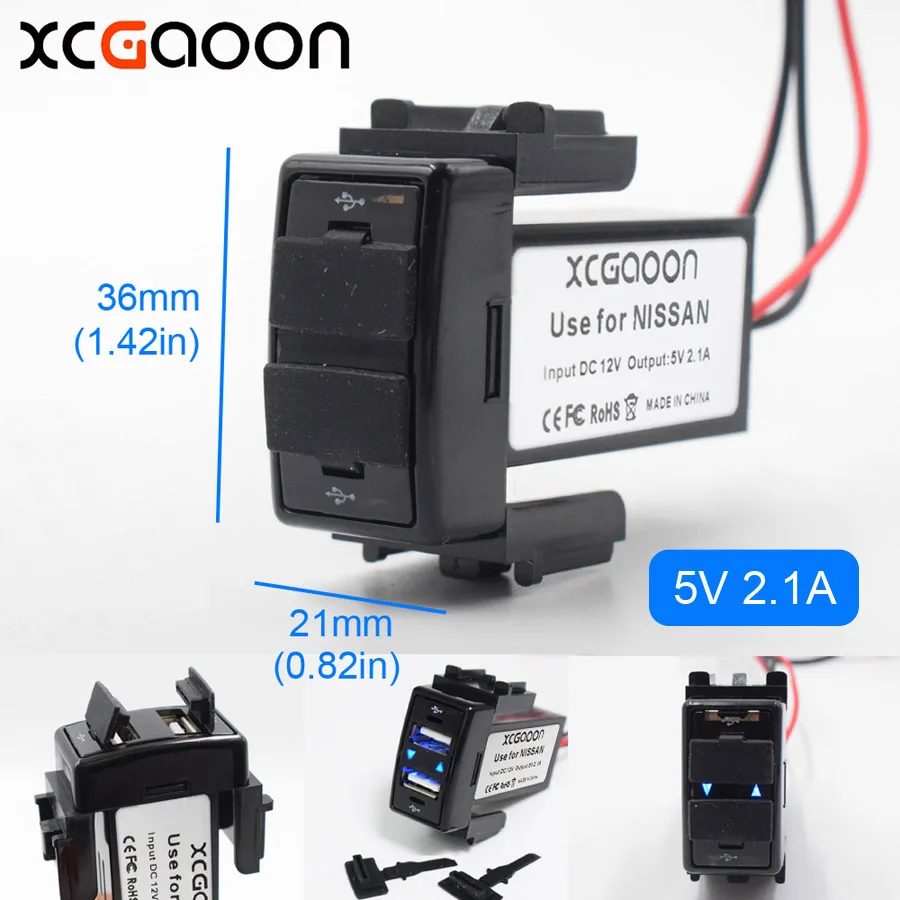for NISSAN XCGaoon специальный выделенный 2 USB интерфейс разъем автомобильное зарядное устройство для TOYOTA/HONDA/MITSUBISHI/NISSAN/MAZDA/SUZUKI - Название цвета: for NISSAN