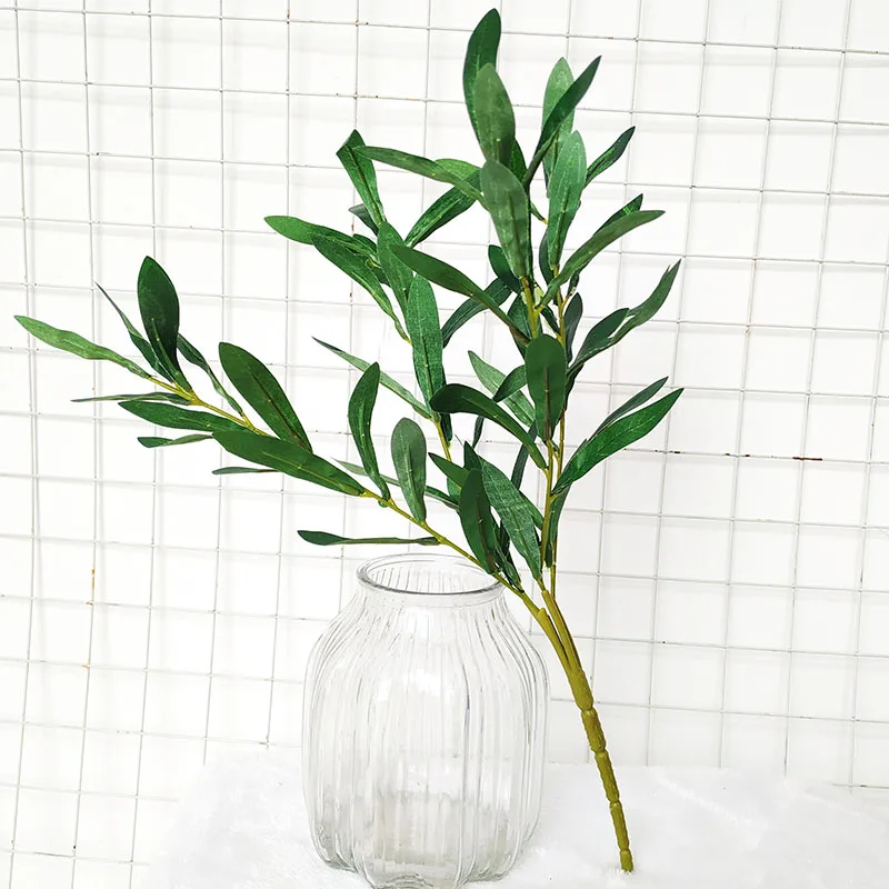 olive leaf 5 шт. Зеленые искусственные оливковые ветви имитация растений дерево Оливковый лист домашний Свадебный Декоративный букет DIY материал - Цвет: olive leaf