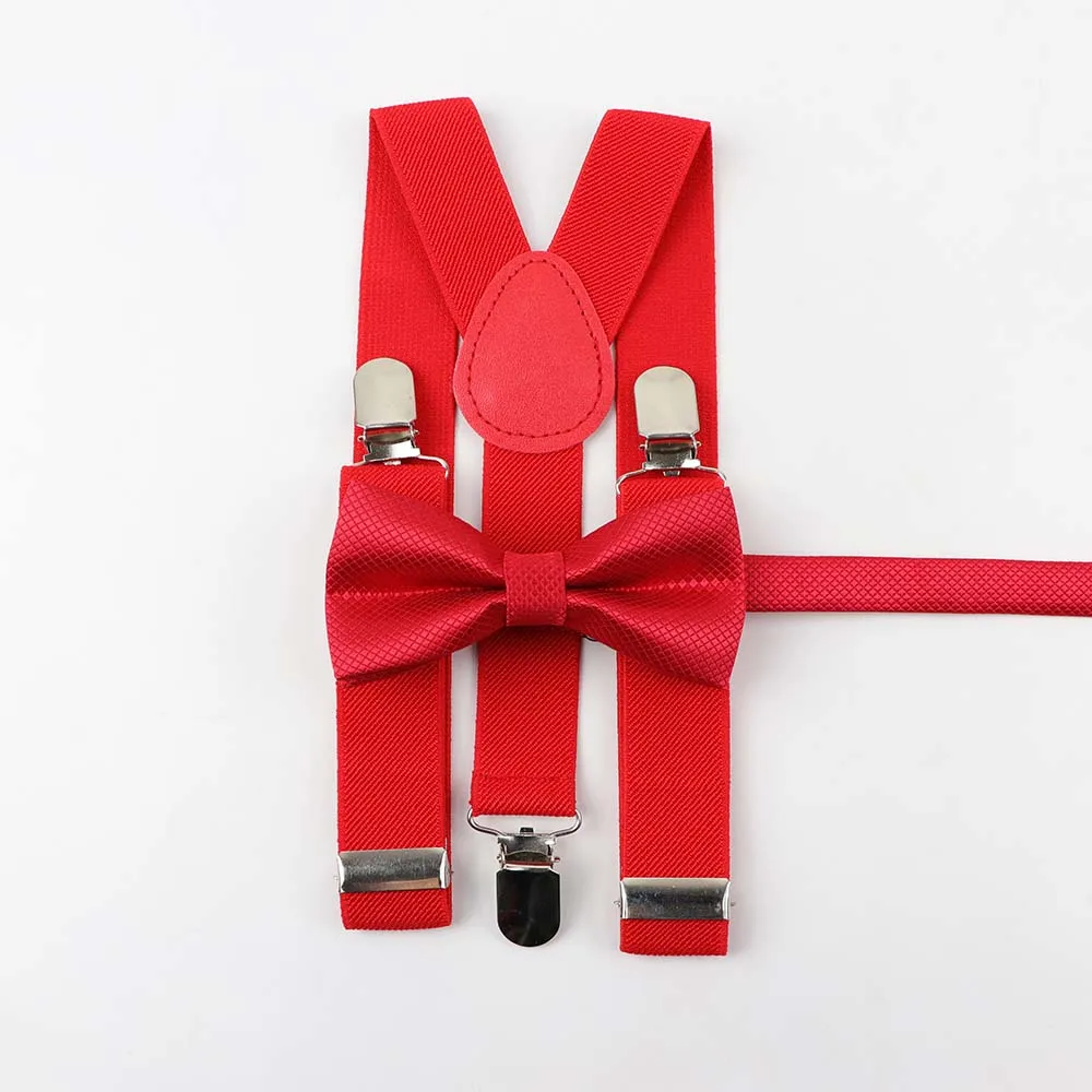 Kids 12 Красивые комплекты с галстуком-бабочкой на подтяжках мужская, женская, для мальчиков и девочек, детская рубашка для вечеринки, свадьбы, Y-Back Пояс с бабочками на подтяжках, штаны с галстуком-бабочкой, джинсы - Цвет: Kids 12