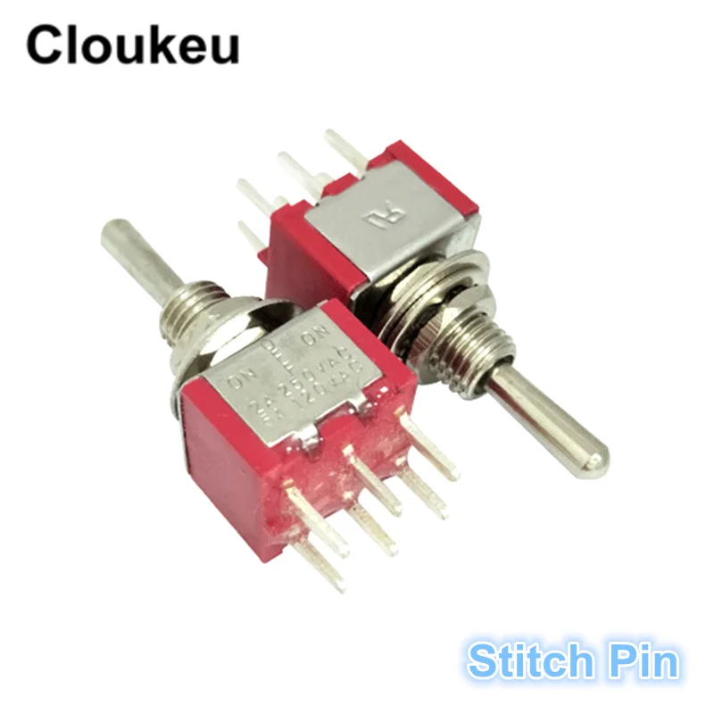 

5Pcs MTS-203 6MM 6Pin/3File ON-OFF-ON Rocker switch Toggle Switch 6A125V