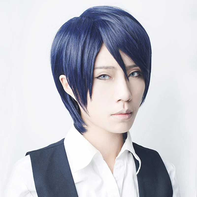 P5 Persona 5 Yusuke Kitagawa Yuusuke Короткие Голубые смешанные термостойкие волосы косплей