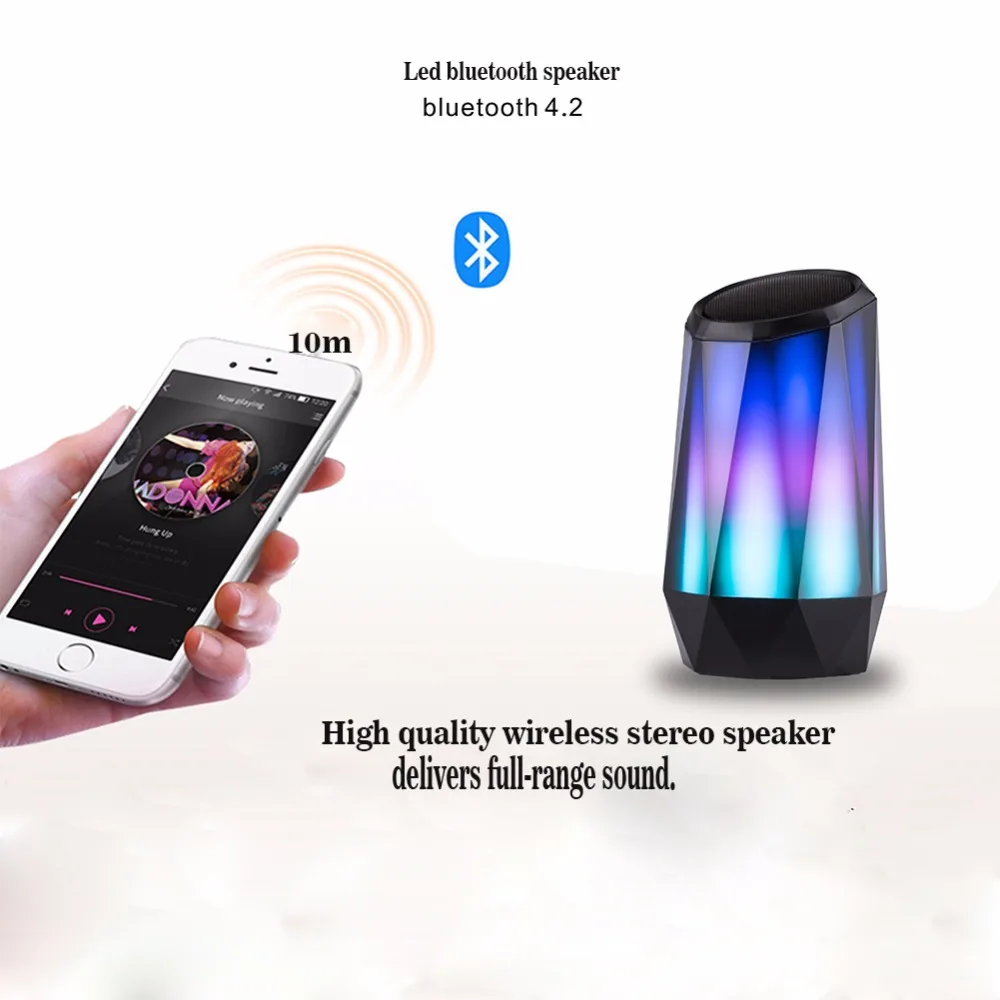Кристалл Bluetooth светодио дный динамик светодиодный свет беспроводной HD Звук