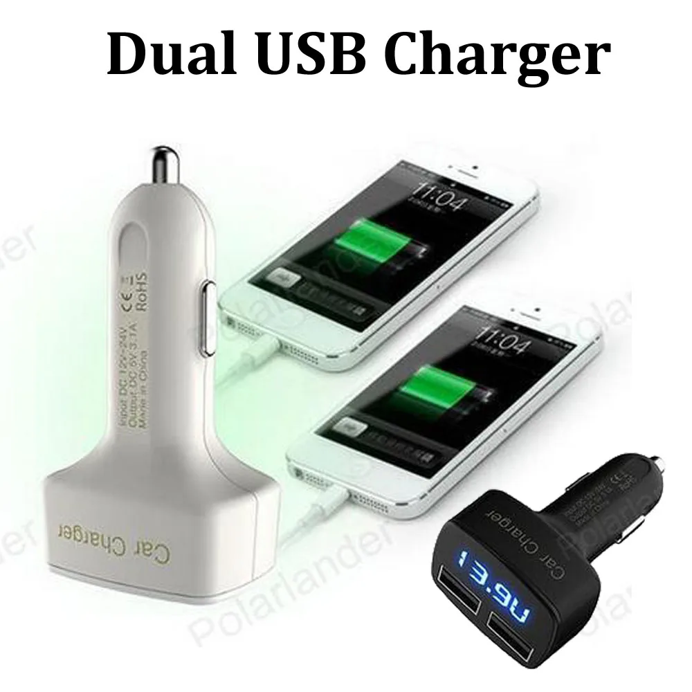 Двойная USB квадратная розетка для автомобильного прикуривателя зарядное