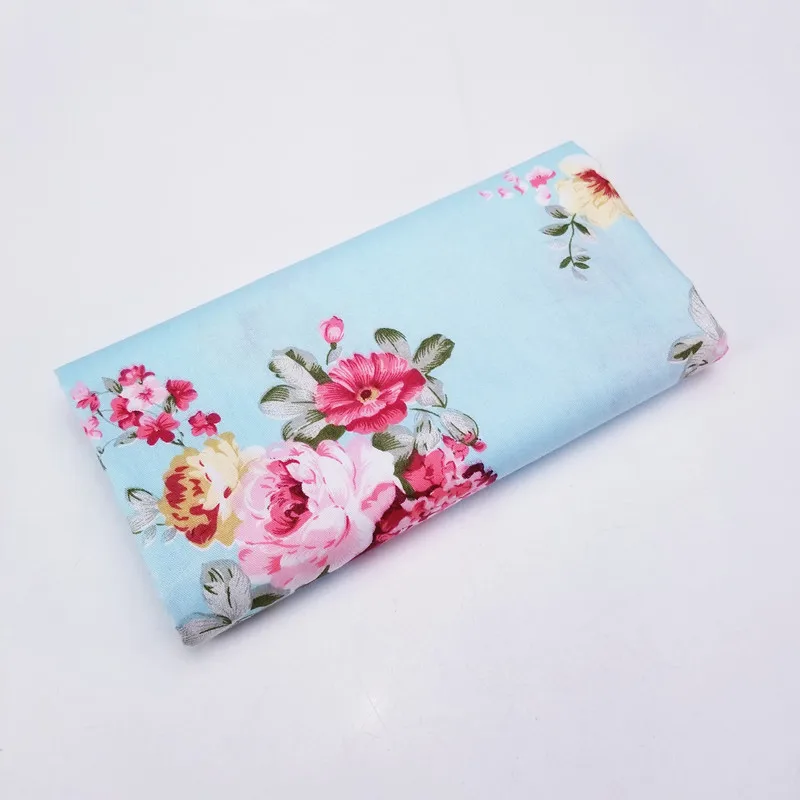 Blue big flower Цветочная печать серии хлопок саржевая Ткань DIY шитье Лоскутная Ткань ручной работы Домашний текстиль постельные принадлежности мягкая хлопковая ткань - Цвет: Blue big flower