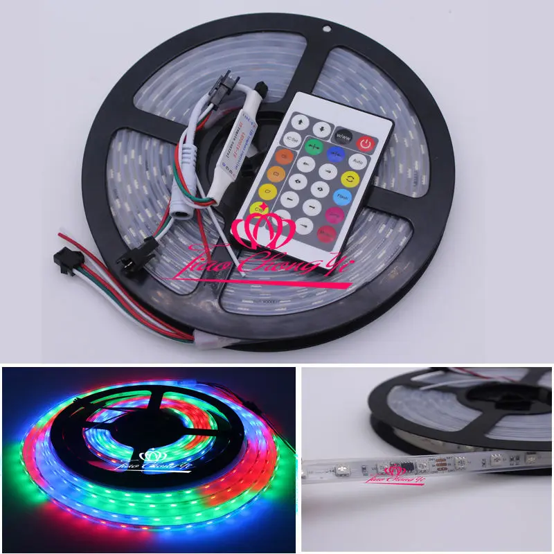 WS2811 RGB Мечта Цвет 300 светодиодный Светодиодный полоса DC12V 24V + контроллер комплект