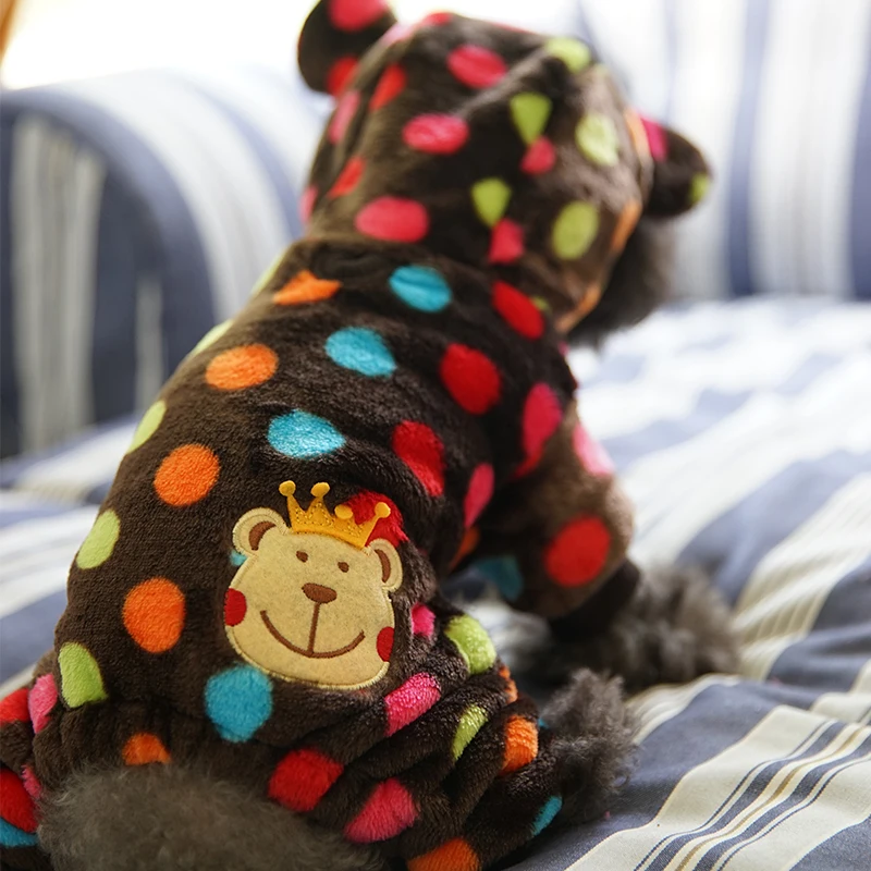 Новинка 2018 теплая одежда для собак Petcircle зимние пальто в горошек цветов радуги