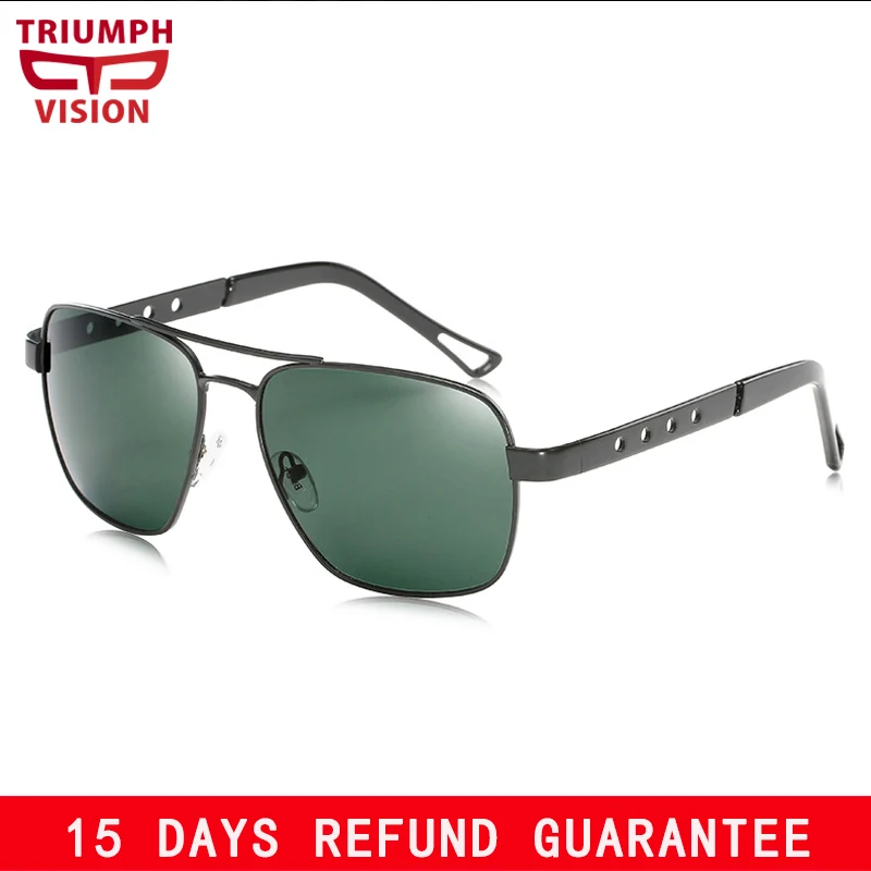 TRIUMPH VISION поляризованные зеленые солнцезащитные очки для вождения квадратные