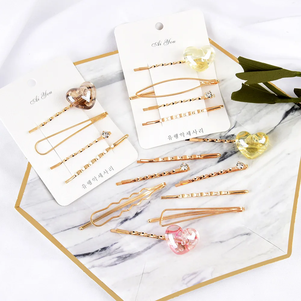 4 шт./компл. заколки для волос с жемчужинами в Корейском стиле цветные бусинами