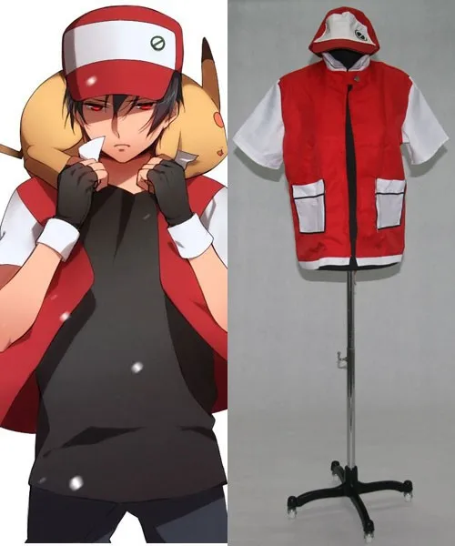 Красная куртка Покемон пепел костюм для косплея E001|cosplay costume|pokemon ash ketchumash ketchum |