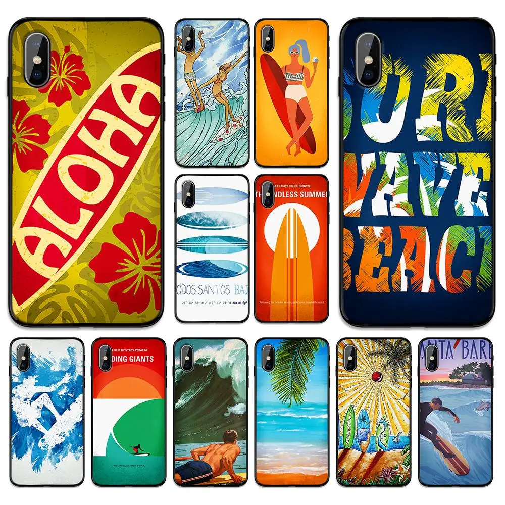 Серфинг art surf мягкая термополиуретановая крышка чехол для Apple iPhone 6 6S 7 8 Plus 5 5S SE X XS