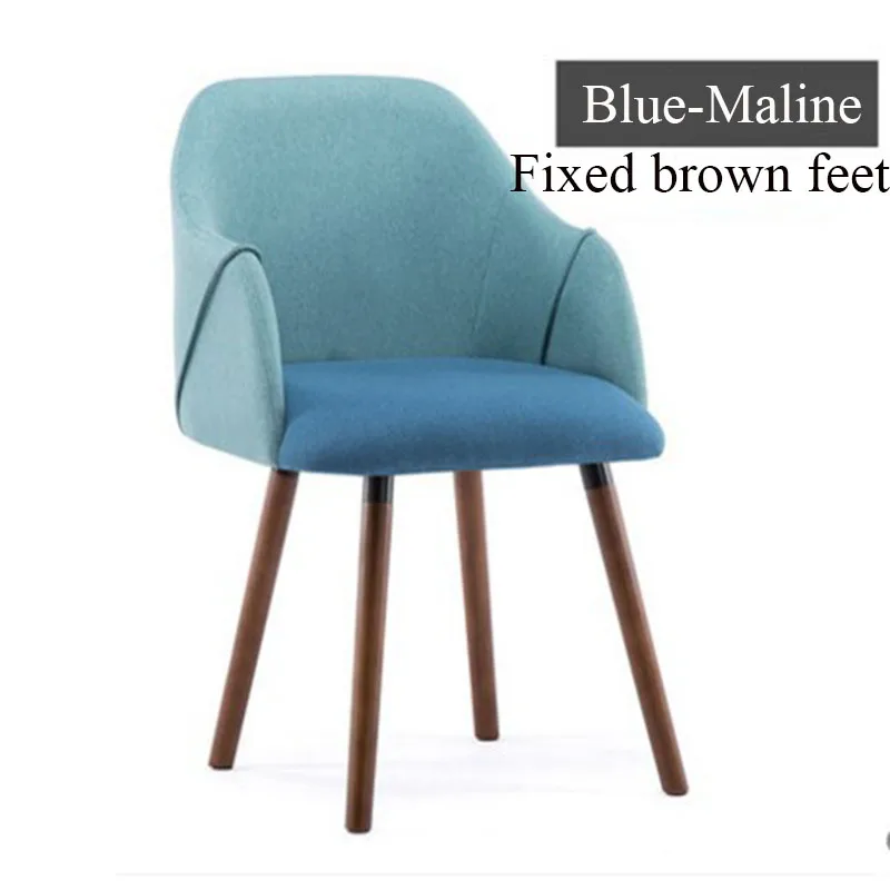 Fixed brown Blue Стул для ресторана, столовой, семейного кабинета, спальни, кофейного кресла, Скандинавская мебель, офисная мягкая сумка для компьютера, Chai - Цвет: Fixed brown Blue