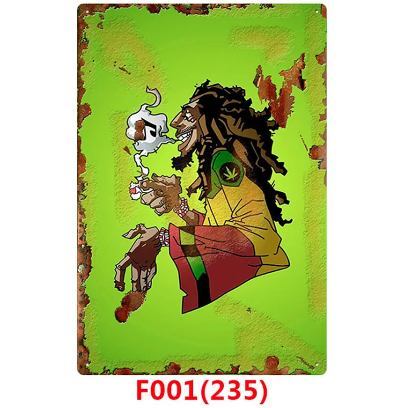 Yellow California Weed Retro Metal Tin Signs Poster Marijuana Vintage Tinplate Poster Bar Cafe Wall Decoration Poster 20*30cm - Color: Yellow