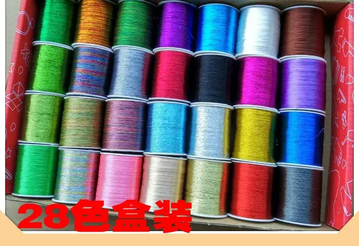Бесплатная доставка полиэфирная и металлическая нить для вышивки DIY Ручная