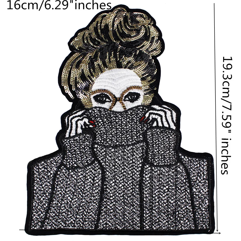 Вышивка из 5 предметов модные Пластыри для спины украшенная бисером и пайетками