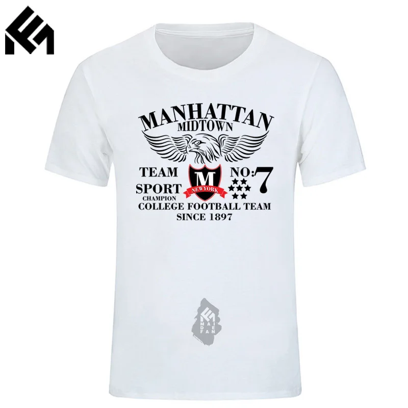 Manhattan Midtown № 7 1897 мужская футболка 100% хлопковые топы мужские короткий рукав oversize