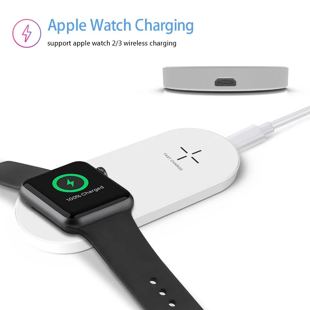 Беспроводное зарядное устройство EtopLink для быстрой зарядки iPhone X 8 8plus iWatch 3 2 QI Sumsang
