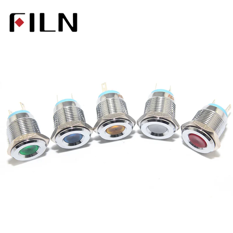 FILN FL1M 16FJ 2 12V 24V 220v красная синяя зеленая светодиодный металлический индикатор 16mm