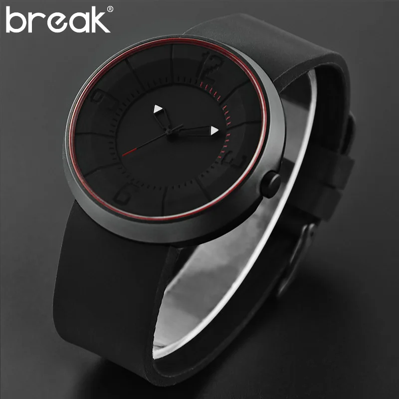 2016 Men's Gift Breack Watch Men Creative Black Fire Design Wristwatch Breathe Freely Strap Sports Casual Fashion Quartz Watches |