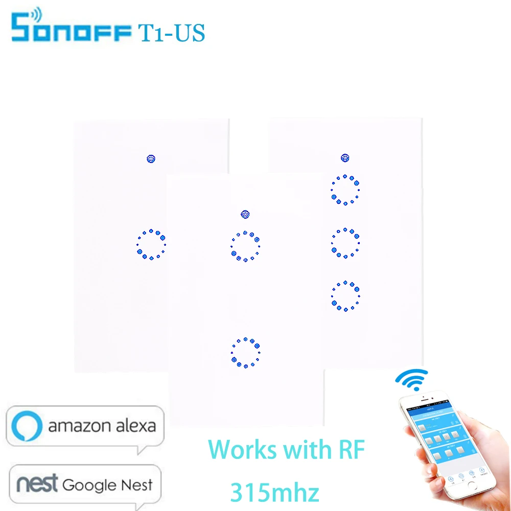 US Sonoff Touch WIFI Switch Luxury Crystal Glass Plate Wireless Timing APP Remote Control Via EWELINK |