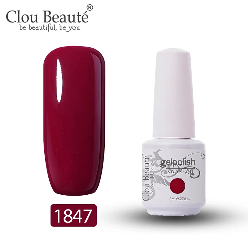 Clou Beaute Гель-лак Soak Off Hybrid UV Полупостоянный Гель-лак Esmalte Гель-лак 8 мл Подарочный набор Гель-лак для нейл-арта праймер - Цвет: 1847