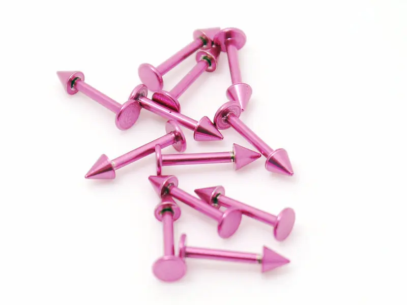 Аксессуары для пирсинга тела с конусом 3 мм/шипами оптовая продажа 10 шт. розовых