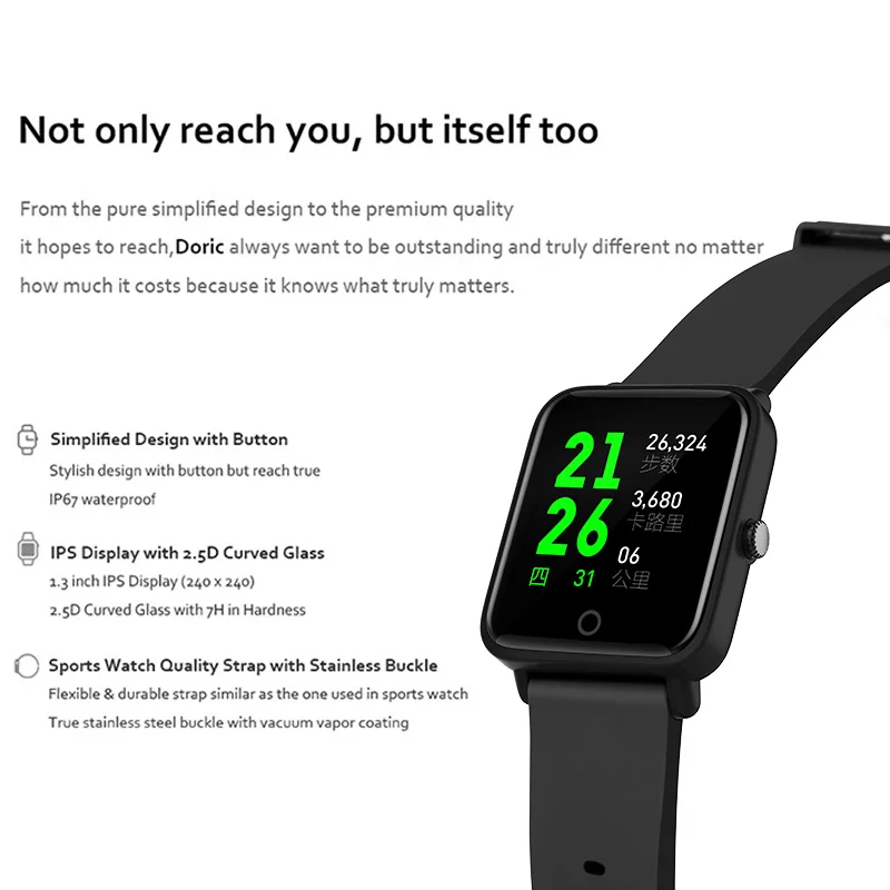 Smartwatch Men's Heart Rate Monitor Smart Watch Calorie Sport Bracelect Women Man Wrist Intelligent Bluetooth Waterproof | Наручные