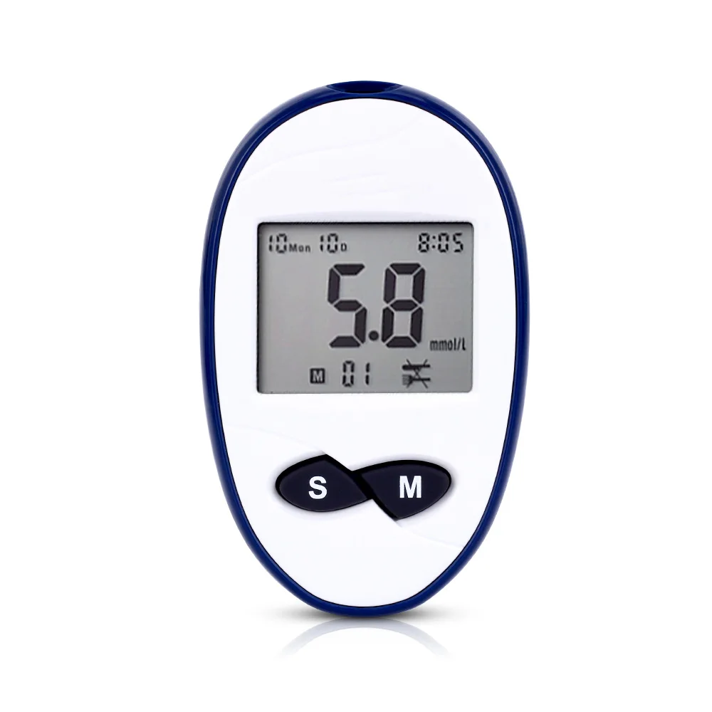 FDA безопасный точный mmol/L измеритель уровня глюкозы в крови с тестовыми полосками Lancets GLM-76 прибор для определения уровня сахара в крови глюкометр