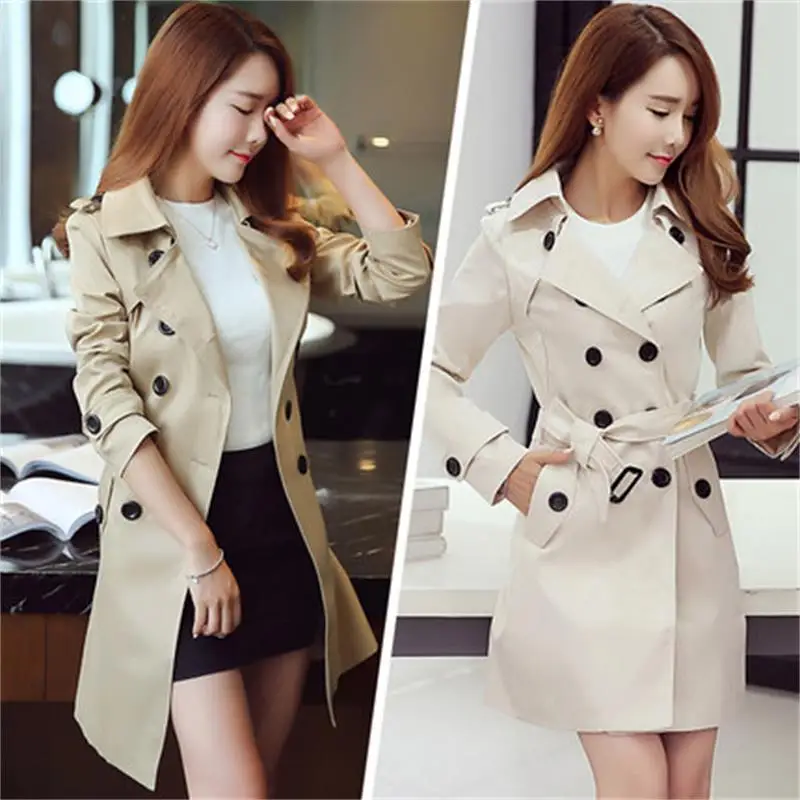 Женский тонкий Тренч большого размера весна осень 2019|trench coat long|fashion trench coattrench |