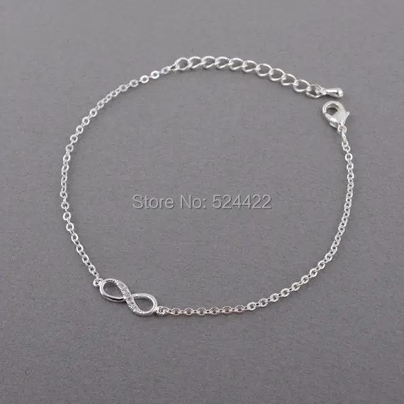 Free shipping 10pcs/lot Gold Infinity with crystal stones bracelet SL009 | Украшения и аксессуары