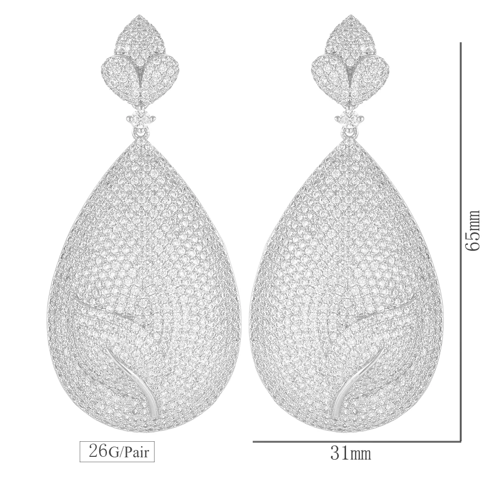 missvikki Noble Symbol Dangle Earings Eardrop Jewelry Big Waterdrop Fashion Full Cubic Zirconia Shiny Romantic Top Quality | Украшения и