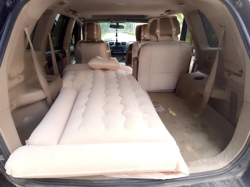 170*130cm Outdoor Travel Camping Inflation Flocking Air Bed SUV Reserve Box Rest Auto Sleep Mattress Mat Thickening Sleeping Bag