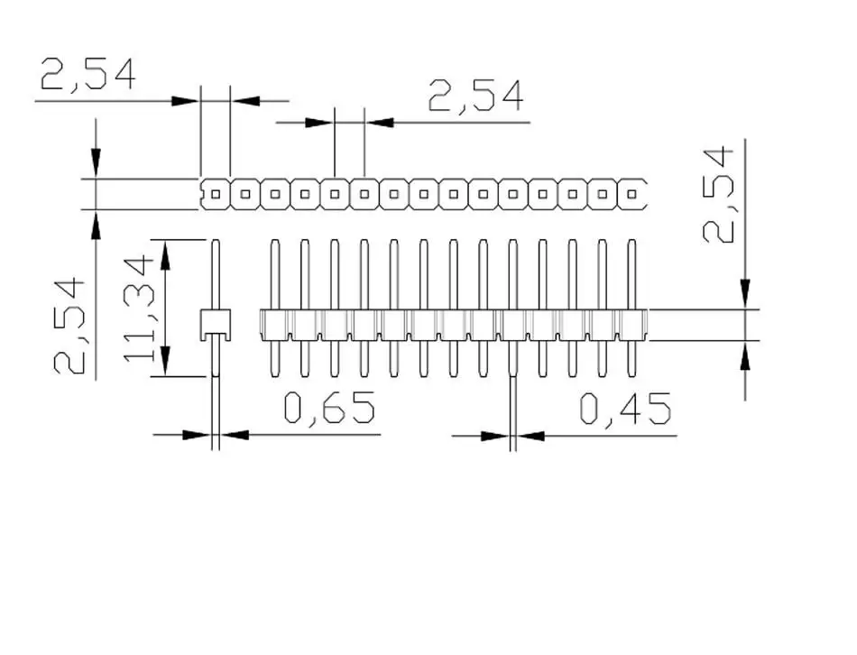 10 шт. 1* 40Pin 2* 40Pin 2,54 мм Однорядный двойной прямой ряд Мужской Разъемный штыревой разъем