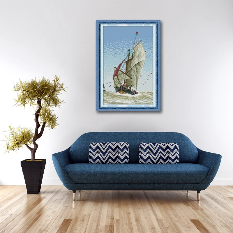 Brave the wind and waves живопись dmc 14CT 11CT Счетный Набор для вышивки крестиком набор