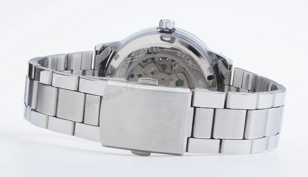 Мужские часы скелетоны водонепроницаемые автоматические с автоподзаводом Japan