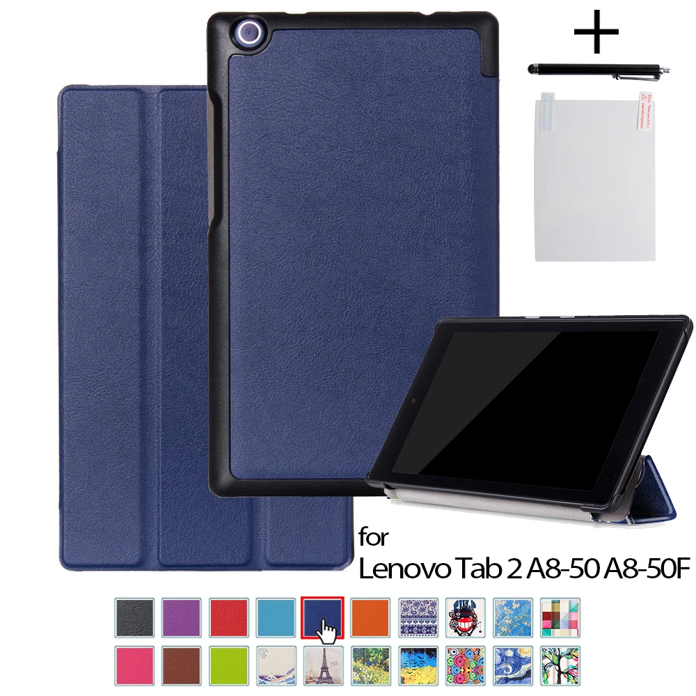 

Чехол для Lenovo Tab 2 A8-50 50LC Tab 3 8 850F 850M, защитный чехол из искусственной кожи, чехол из искусственной кожи