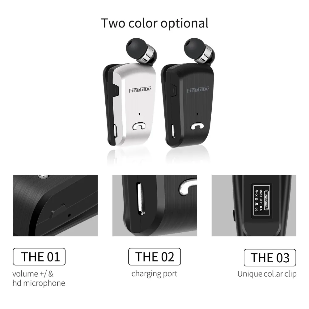 Fineblue L18 мини беспроводная бизнес Bluetooth гарнитура Спорт драйвер наушники телескопические клип на стерео наушники с микрофоном CSR8615