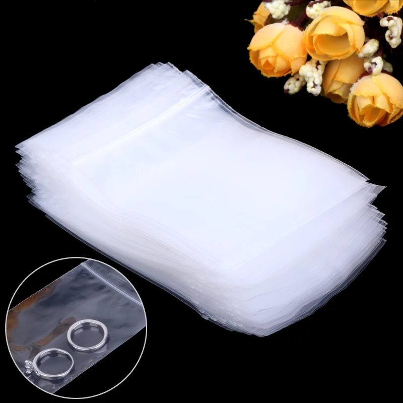 

100pcs Resealable Plastic Seal Zip Lock Bags Transparent Clear Poly Bag 6cmx9cm