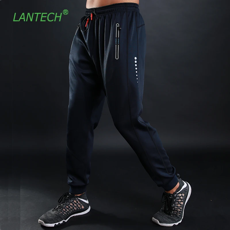 LANTECH для мужчин брюки для девочек бег бегунов Training Спортивная Фитнес мотобрюки тренажерный зал эластичные узкие брюки карман