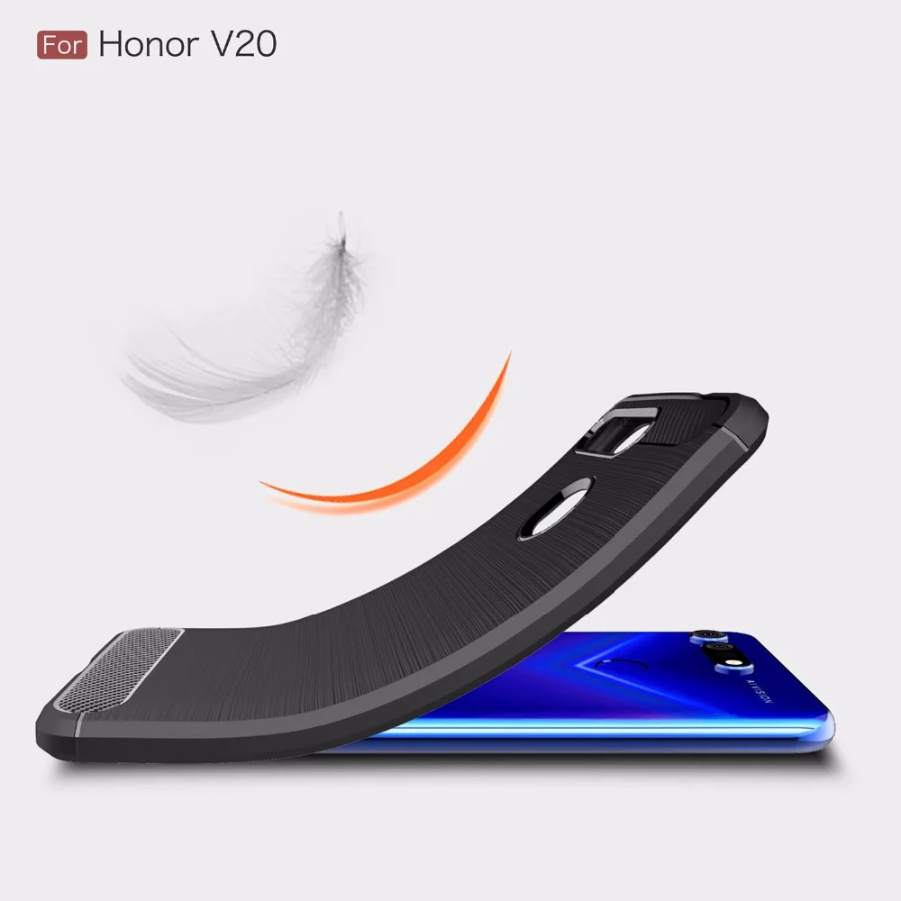 Чехол для телефона из углеродного волокна Huawei Honor V20 V10 Note 10 9 Lite 9i 8C 7X 8X Max Play
