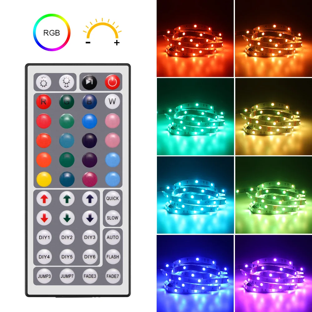 

Разноцветная светодиодная ленсветильник 5050 RGB 5 м/10 м, Светодиодная лента, не водонепроницаемая светодиодная лента 12 В, декоративная светоди...