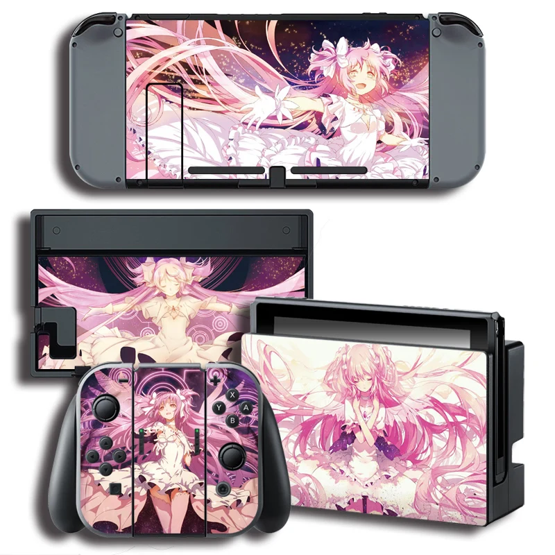 Наклейка Puella Magi Madoka Magica для Nintendo Switch NS Виниловая наклейка на консоль и чехол|stickers