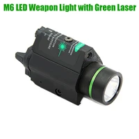 tactical m6 weapon light cree led white light and green laser combo fit picatinny rail hunting pistol rifle flashlight